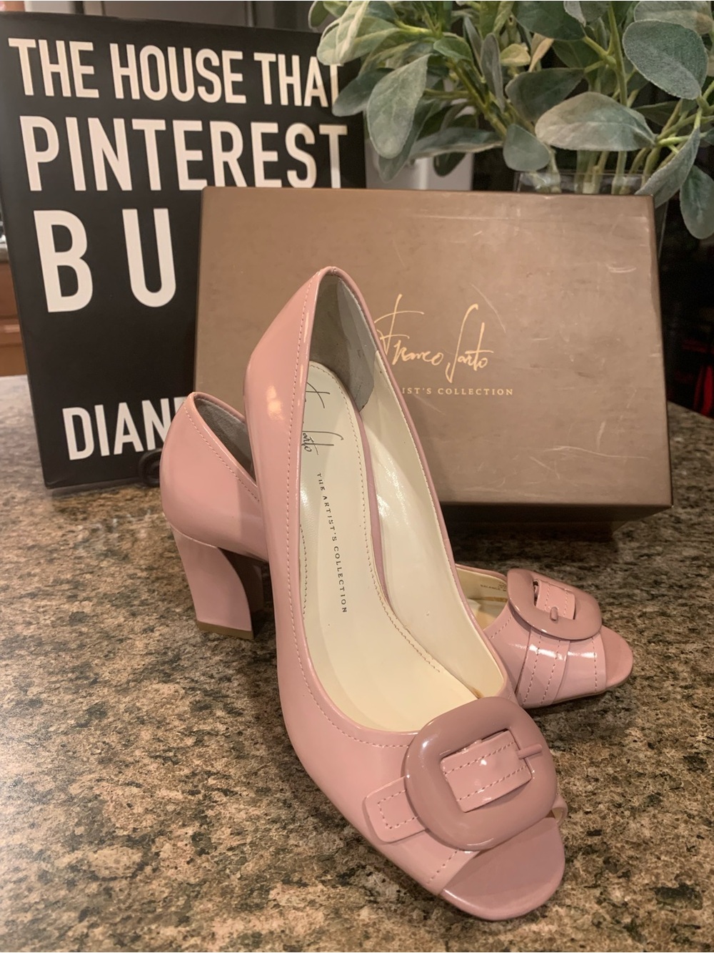 Franco Sarto Pink Peep-Toe Pump with Buckle Detail 7.5 M  NWT
